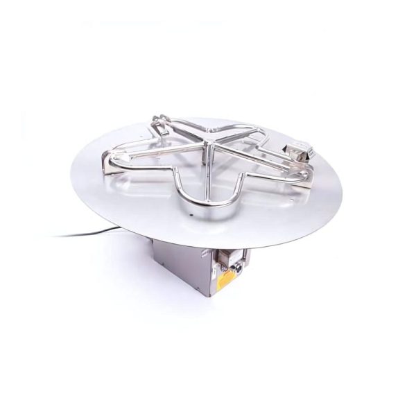 HPC Round Flat Gas Fire Pit Insert with Hi Lo Electronic Ignition and Standard Burner For Discount