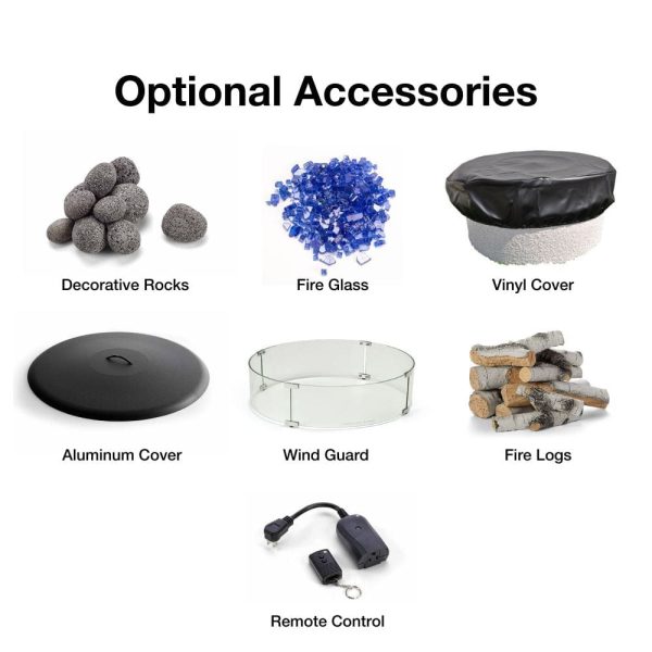 HPC Round Bowl Gas Fire Pit Insert with On Off Electronic Ignition and Standard Burner For Cheap - Image 4