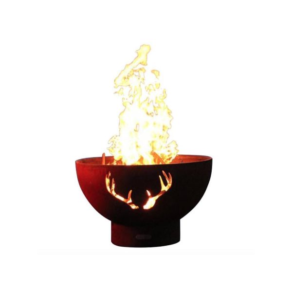 Fire Pit Art Antlers 36-Inch Handcrafted Carbon Steel Gas Fire Pit Fashion - Image 5