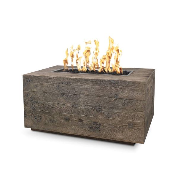 Top Fires Catalina Rectangular Wood Grain GFRC Direct Spark Gas Fire Pit Table Discount - Image 4